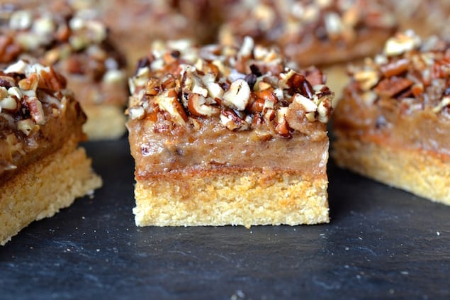 Caramel and Pecan Topped Shortbread Bars