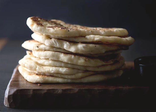 Cheese-Filled Garlic Naan Bread