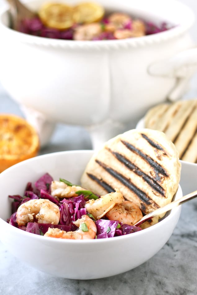 Grill Like an Italian with Colavita: Grilled Radicchio and Shrimp Salad with Grilled Citrus Vinaigrette