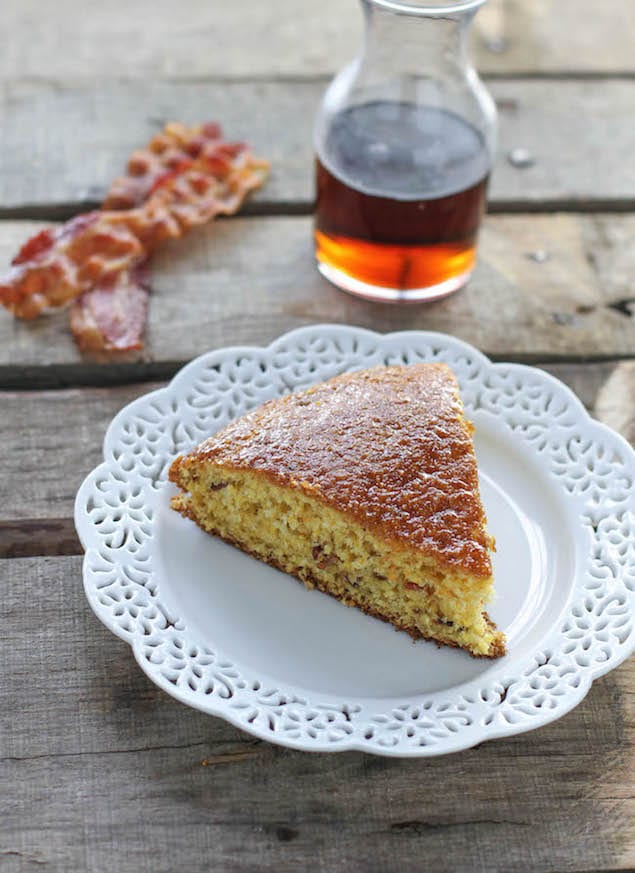 Skillet Cornbread with Maple and Bacon