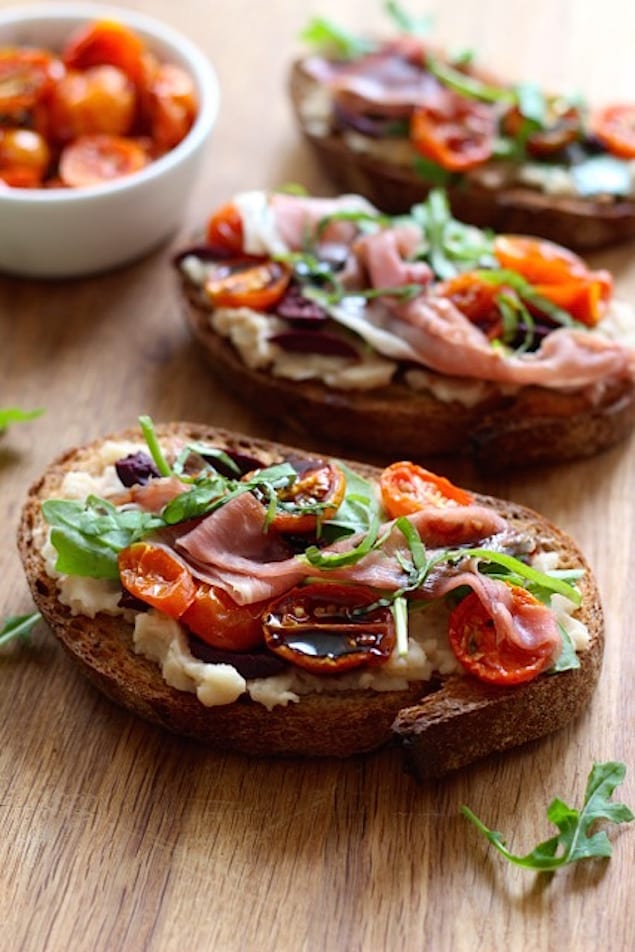 Summer Tomatoes and Prosciutto Bruschetta