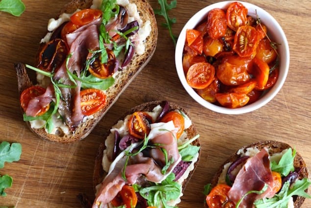 Summer Tomatoes and Prosciutto Bruschetta