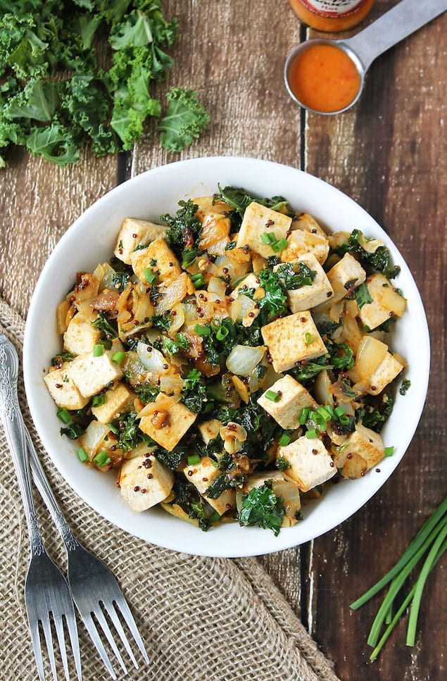 Peri-Peri Tofu with Kale and Mustard Seeds