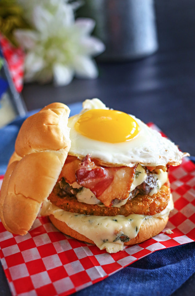 Blue Cheese Breakfast Burger Castello