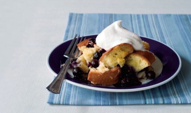 blueberry-bread-pudding-with-ginger-sauce
