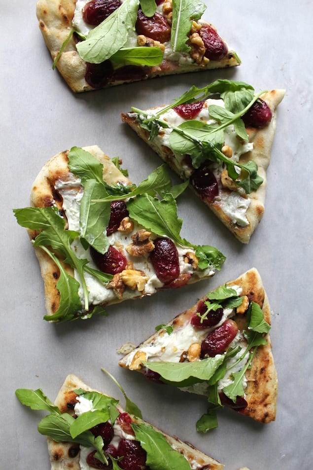 Roasted Grape and Arugula Grilled Flatbread