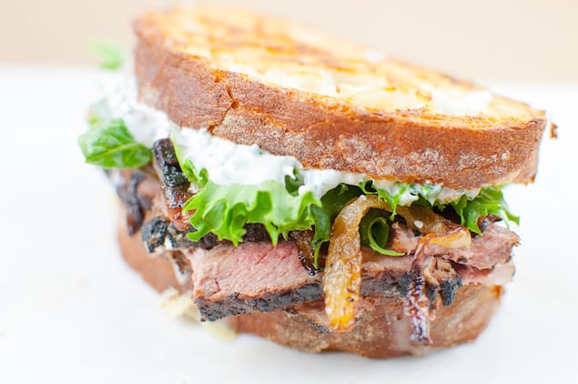 Leftover Steak Sandwich with Fresh Horseradish Aioli