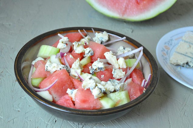 Castello Summer of Blue — Watermelon Cucumber Salad with Blue Cheese Paratha