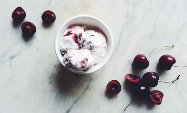 Dark Cherry and Amaretto Ice Cream