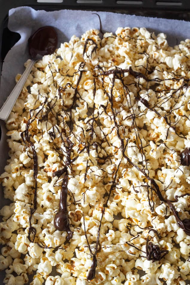 Chocolate and Brown Butter Coated Popcorn