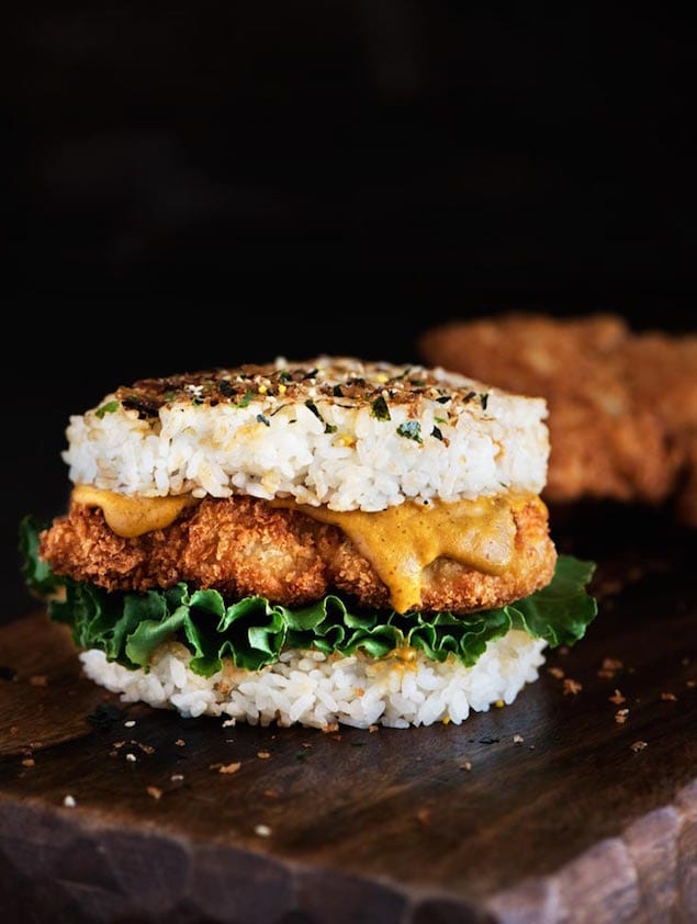 Katsu Fried Chicken and Rice Burger