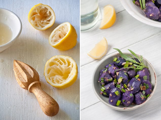 Lemon and Tarragon Purple Potato Salad