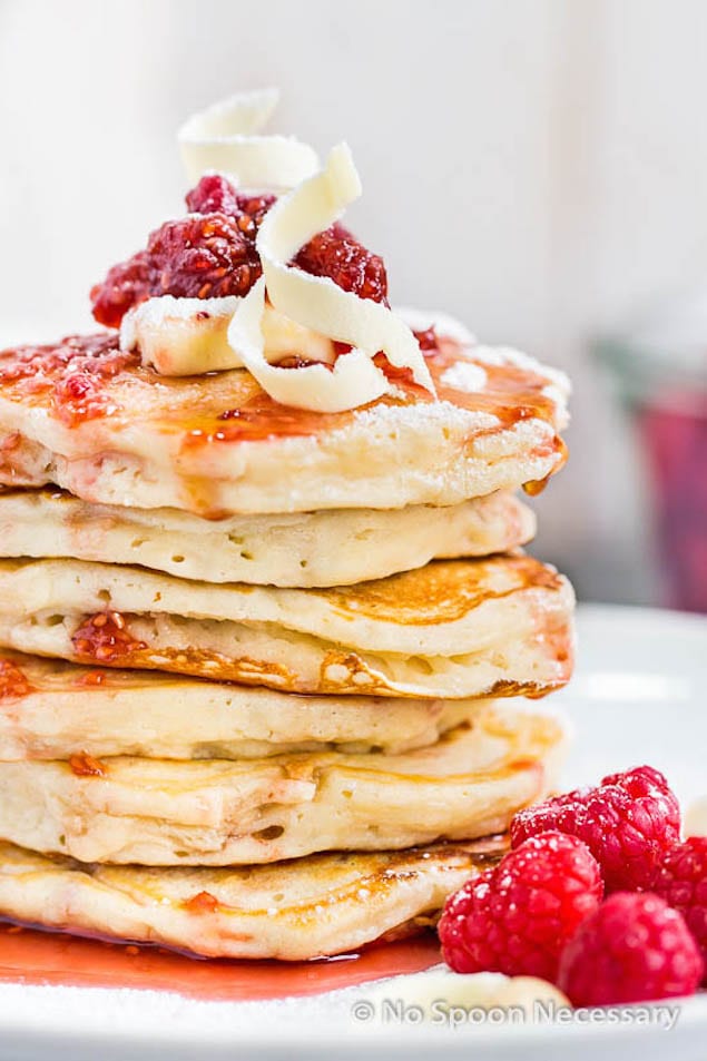 Macadamia and Raspberry Pancakes