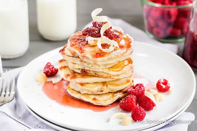 Macadamia and Raspberry Pancakes