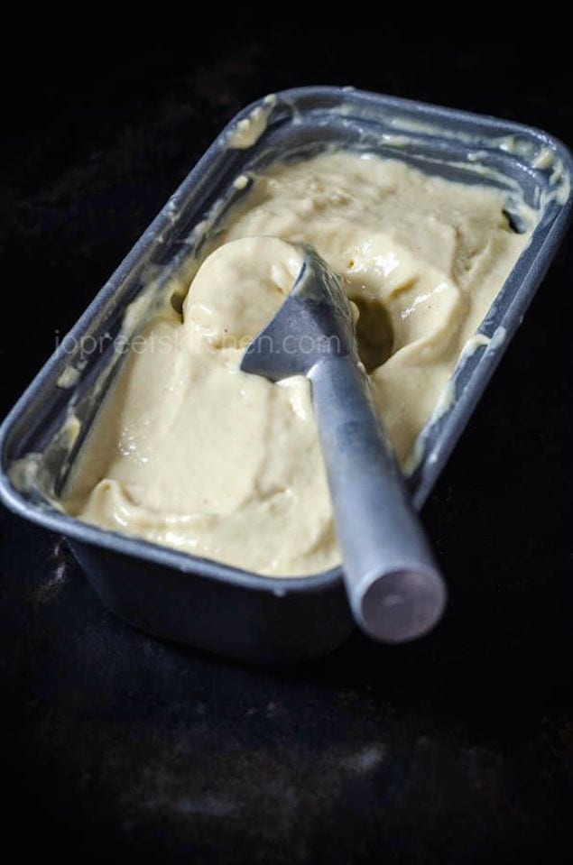 No-Churn Peanut Butter and Mango Ice Cream