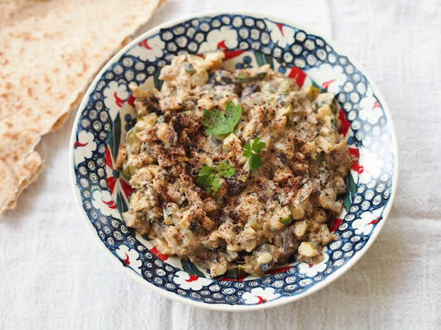 Grilled Zucchini, Eggplant, and Tahini Dip