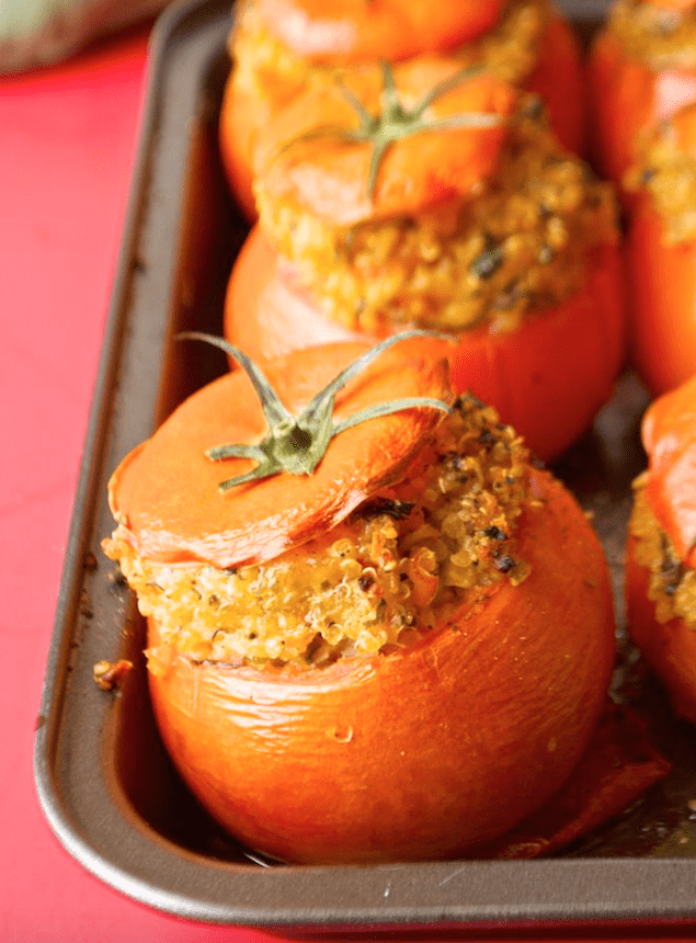 Spiced Quinoa Stuffed Tomatoes