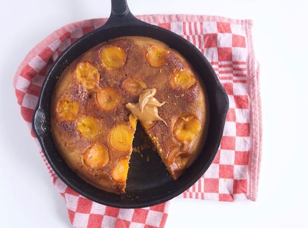 Upside Down Apricot Cake with Caramel