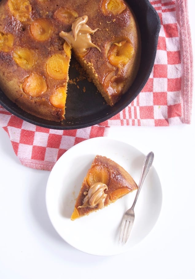 Upside Down Apricot Cake with Caramel