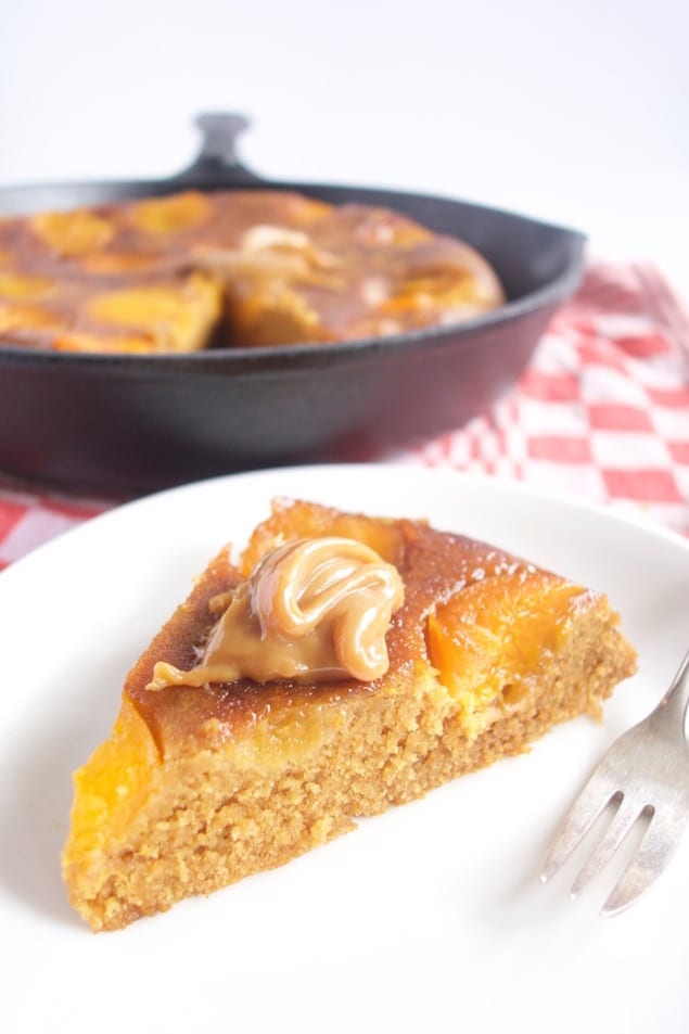 Upside Down Apricot Cake with Caramel