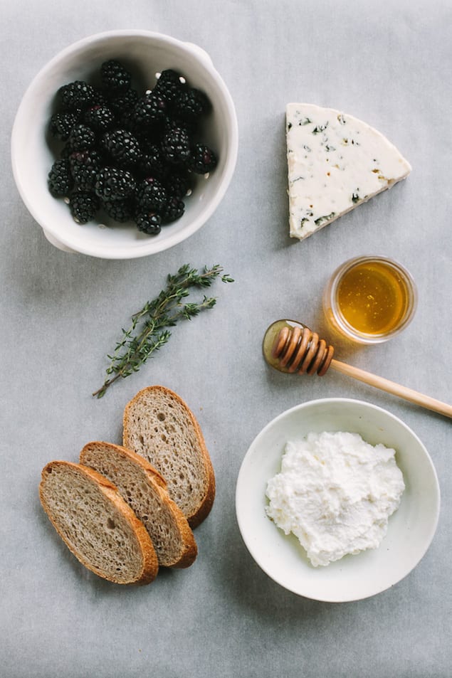 Blackberry and Blue Cheese Crostini