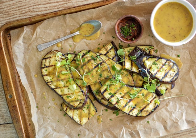Grilled Eggplant with Mustard Vinaigrette 