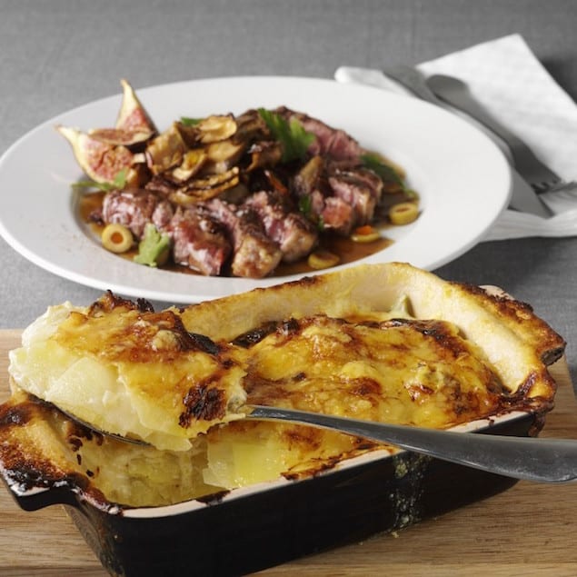 TrySwedish Thursdays: Dry Aged Beef with Cheesey Västerbottensost Potatoes au Gratin