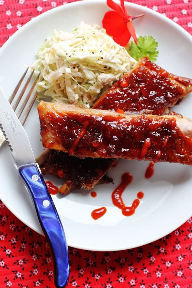 Sweet and Spicy Fig and Sriracha Ribs