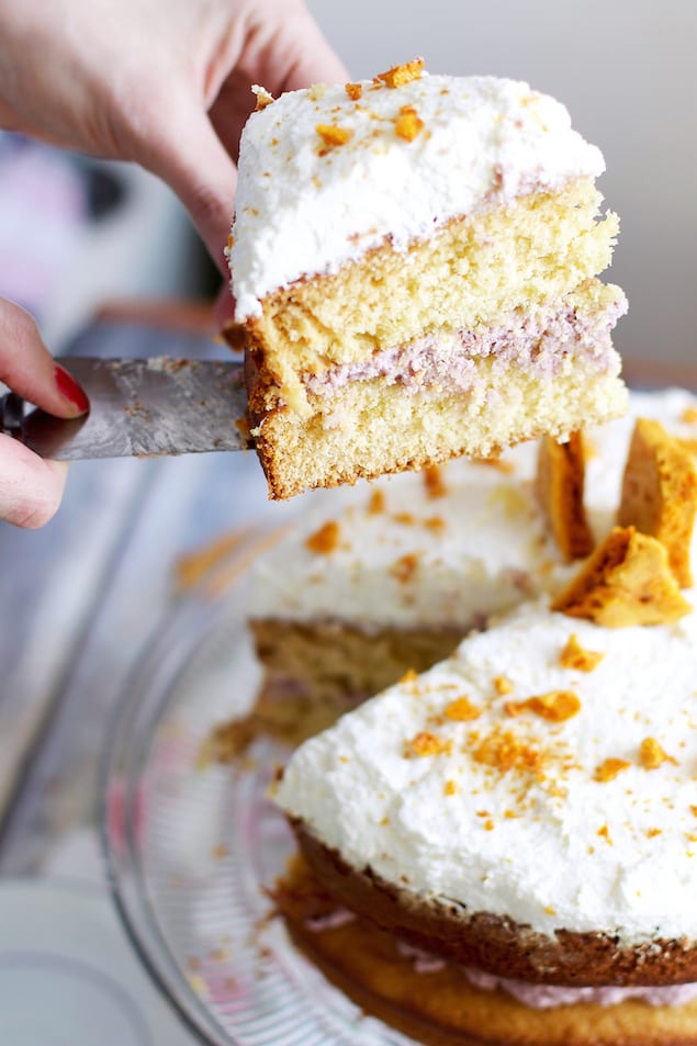 Blackberry and Honeycomb Cake