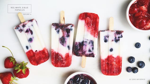 Patriotic Fruit Popsicles