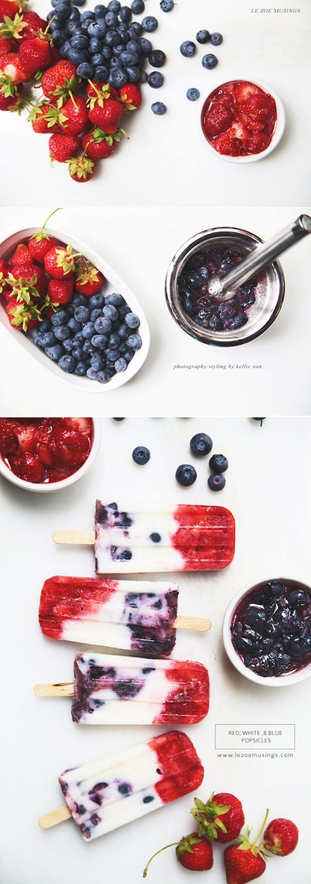 Patriotic Fruit Popsicles