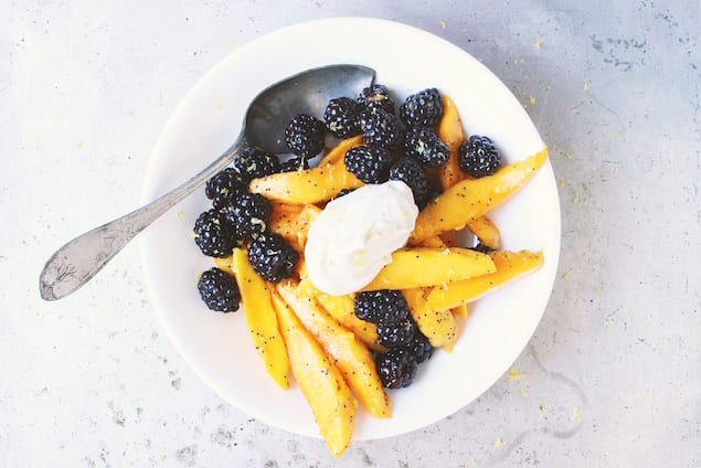 Mango Poppy seed fruit salad