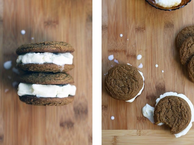 Vanilla and Ginger Ice Cream Sandwiches