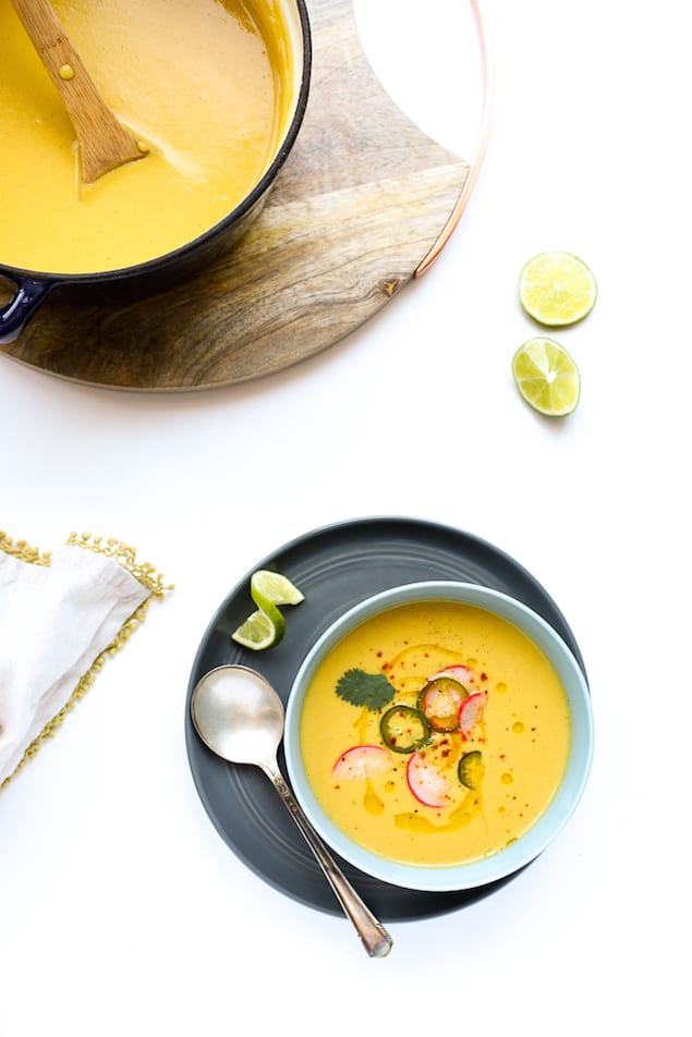 Chilled Cauliflower and Corn Bisque