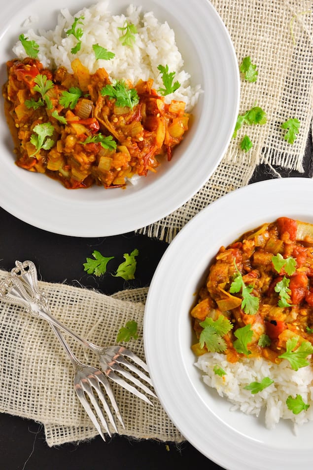 Baingan Bharta: Indian Eggplant and Rice