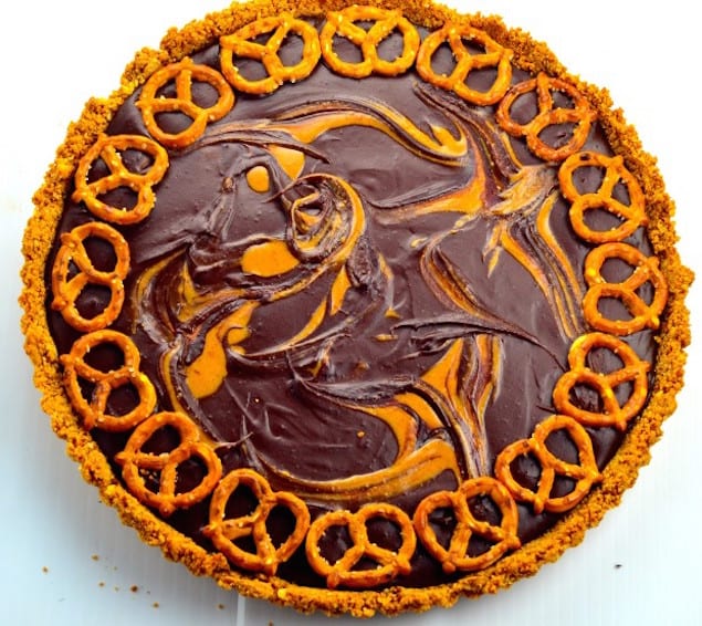 Peanut Butter and Pretzel Chocolate Tart