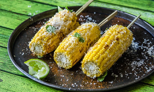 Grilled Corn with Lime and Parmesan