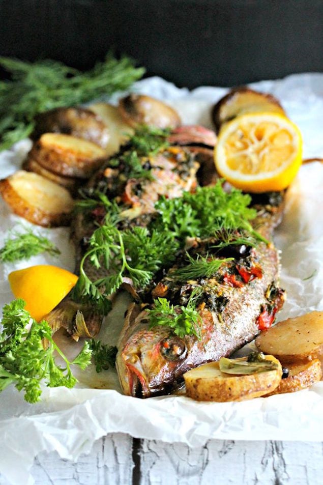 Whole Roasted Snapper and Potatoes