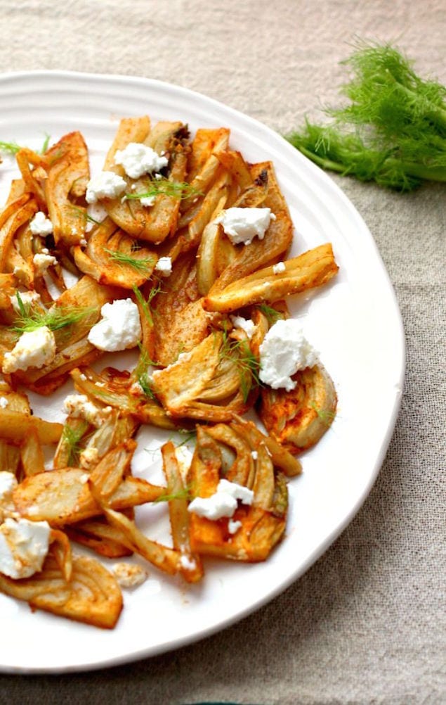 Spiced and Roasted Fennel with Goat Cheese