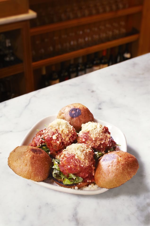 Meatball Slider with Parmesan & Arugula Photo Credit Lisa Predko