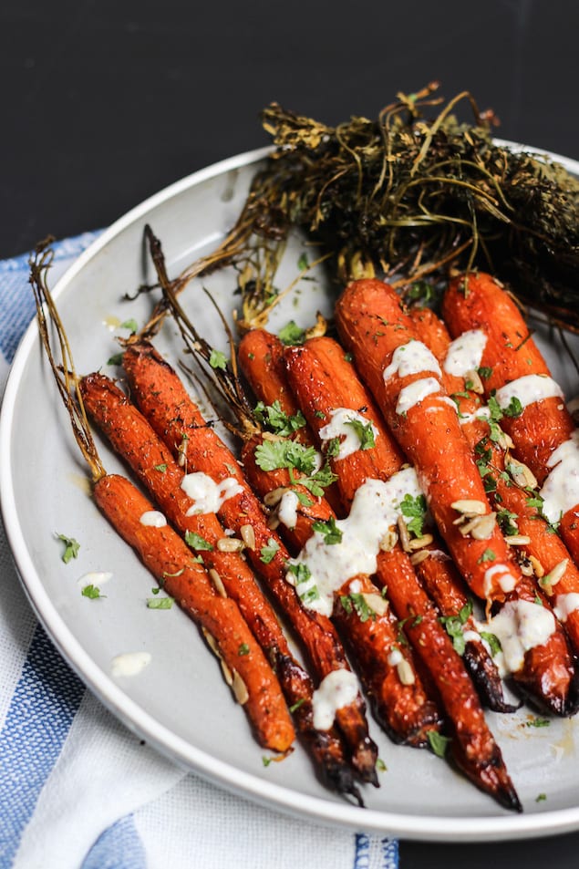 Simple Roasted Carrots and Creamy Mustard Sauce