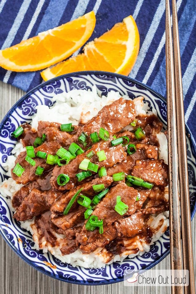 Easy Orange and Soy Beef Over Rice