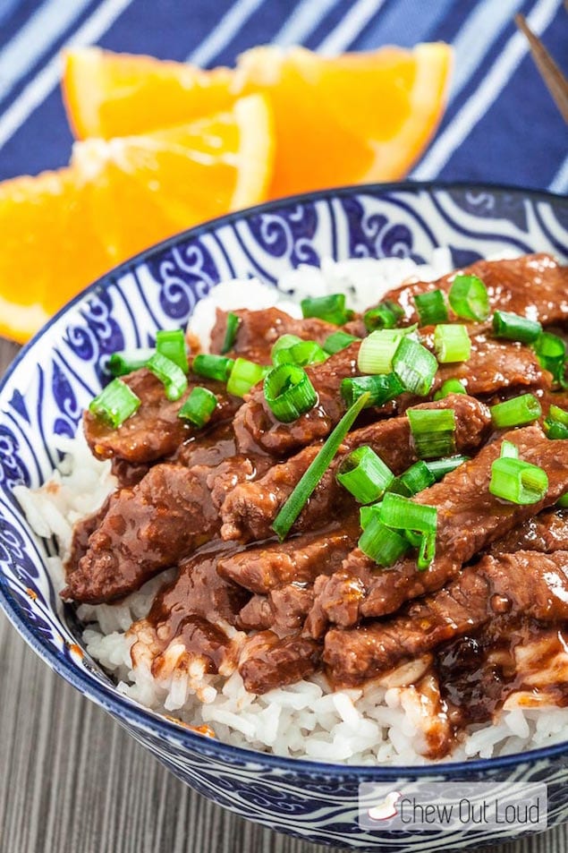 Easy Orange and Soy Beef Over Rice
