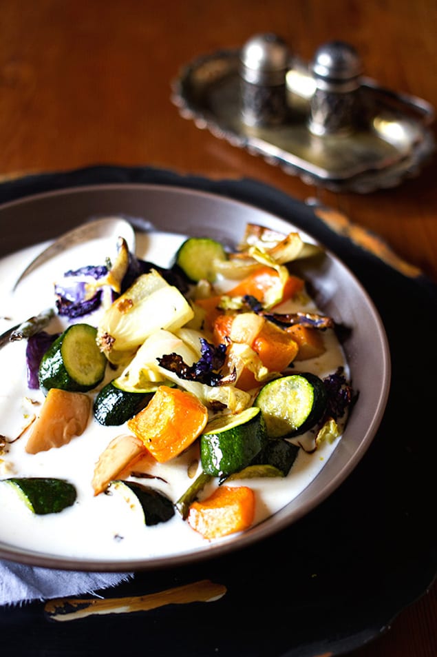 Roasted Vegetable and Ginger Coconut Milk Soup