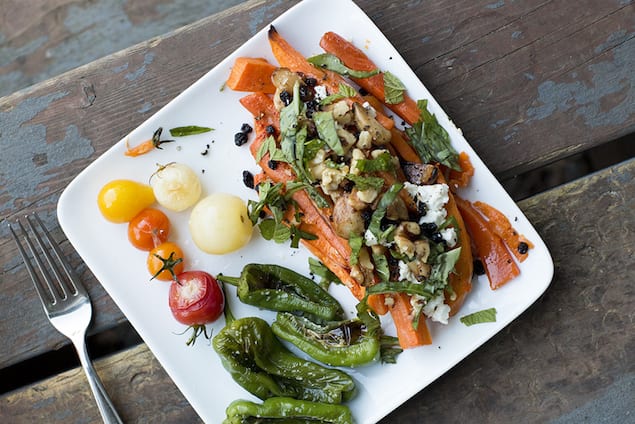 Roasted Sweet Potatoes and Tahini Dressing