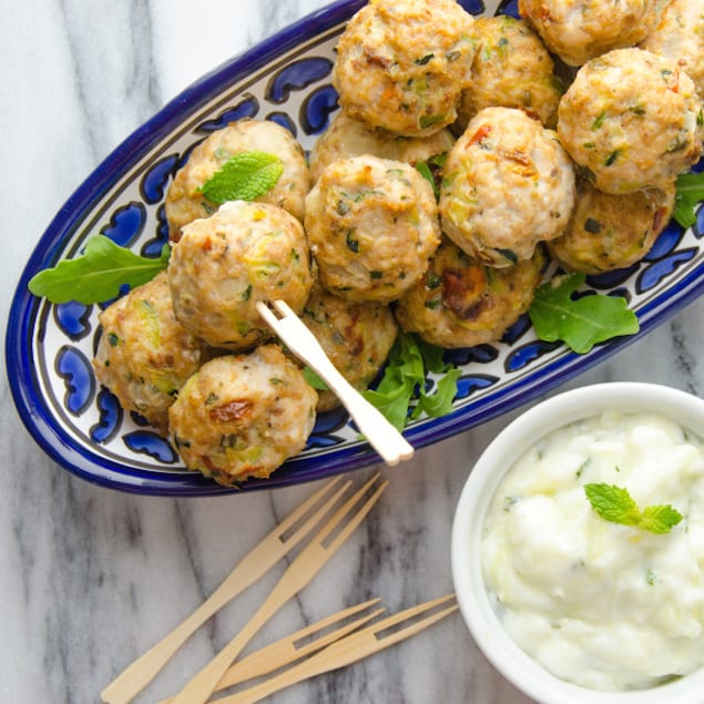 Mediterranean Meatballs with Tzatziki Sauce