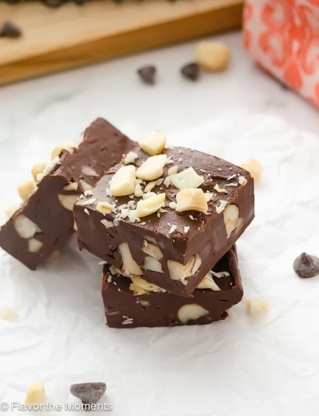 Nutty Salted Dark Chocolate Fudge