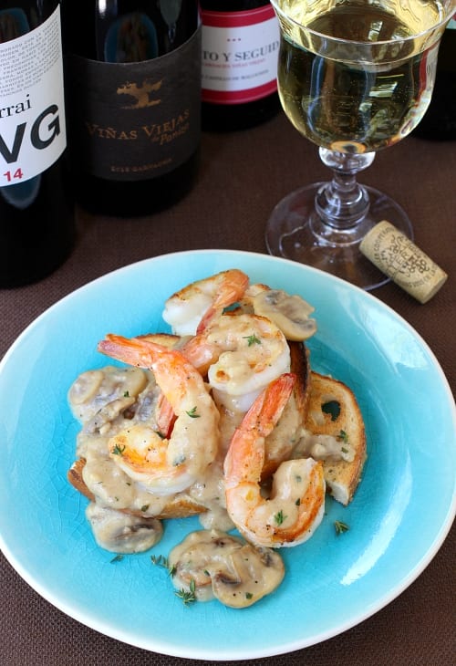 Garnacha Day — Shrimp Toasts and White Wine Sauce