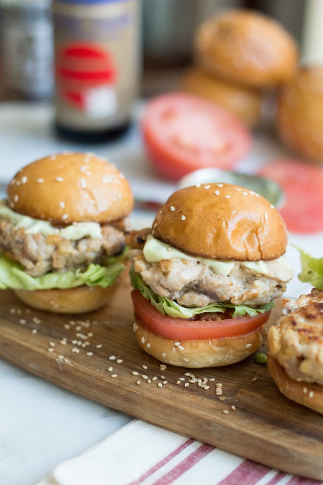 Wasabi Aioli and Tuna Sliders