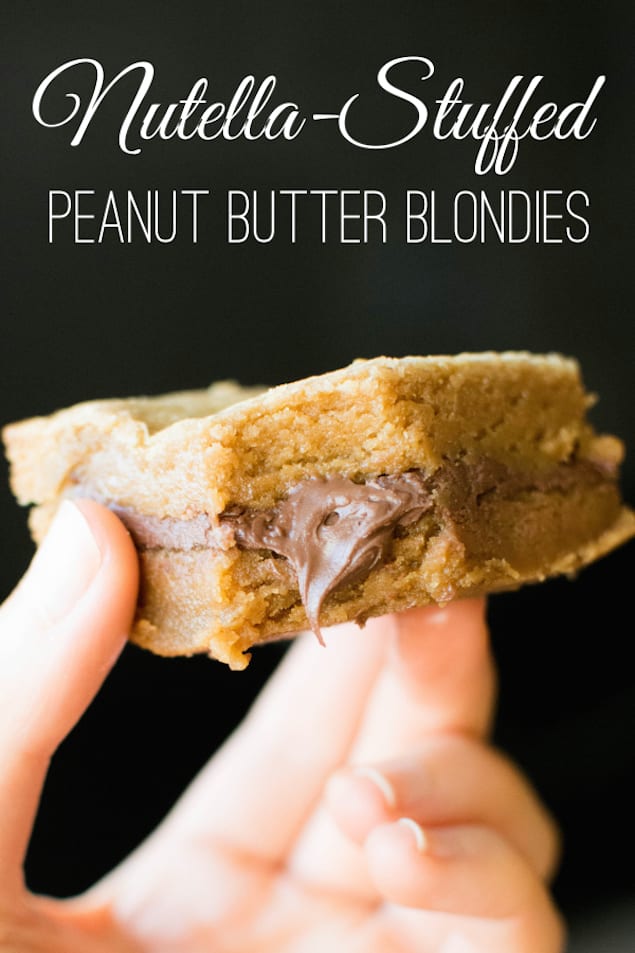 Peanut Butter and Nutella Filled Blondies